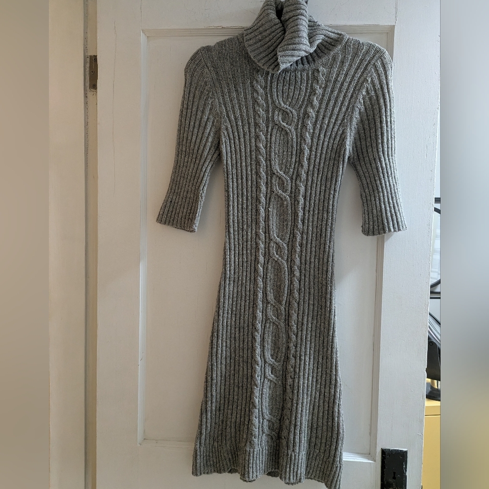 Old Navy Heather Gray Turtleneck Sweater Dress
